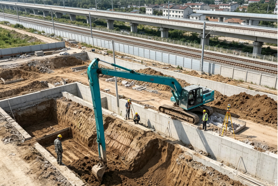 挖掘机加长臂高铁基建开挖沟槽.png 挖掘机加长臂高铁基建开挖沟槽.png
