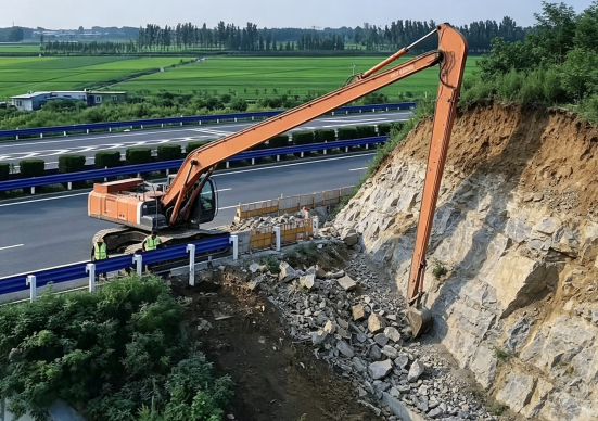 挖掘机加长臂公路边坡养护.png 挖掘机加长臂公路边坡养护.png